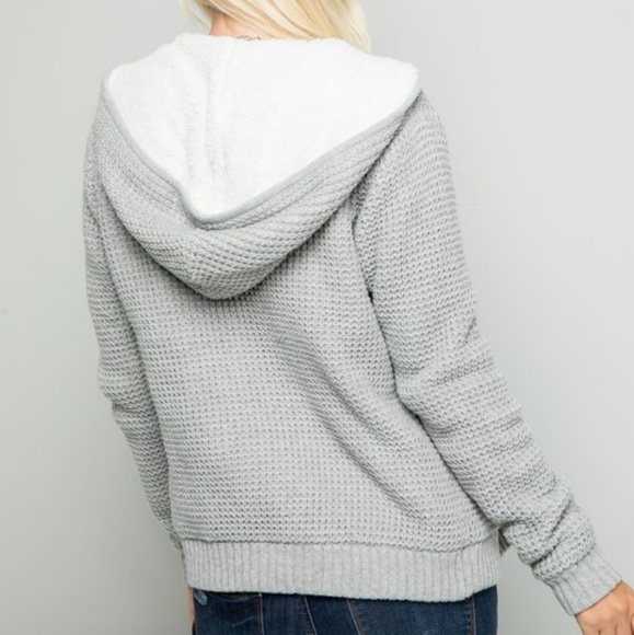 LAST 1! Super cozy Sherpa lined zip up hoodie - Picture 7 of 8
